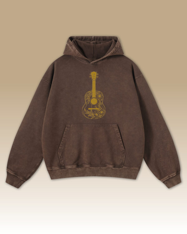 Bluza oversize z kapturem <br>Haft Gitary <br>Efekt sprania